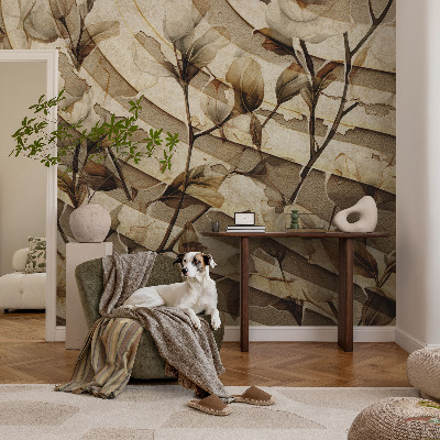 Photo wallpaper with a classic floral pattern