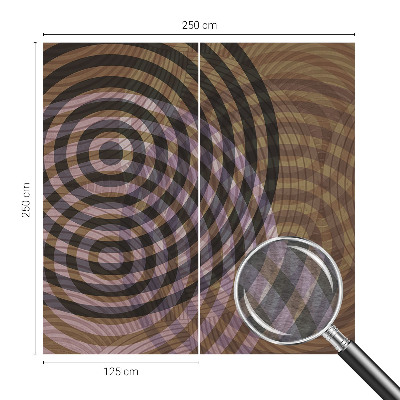 Wallpaper mural with a hypnotic circles pattern