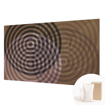 Wallpaper mural with a hypnotic circles pattern