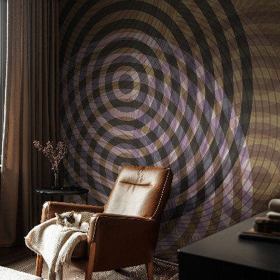 Wallpaper mural with a hypnotic circles pattern