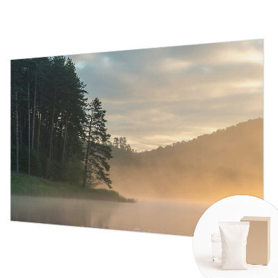 Wall mural with a foggy morning landscape