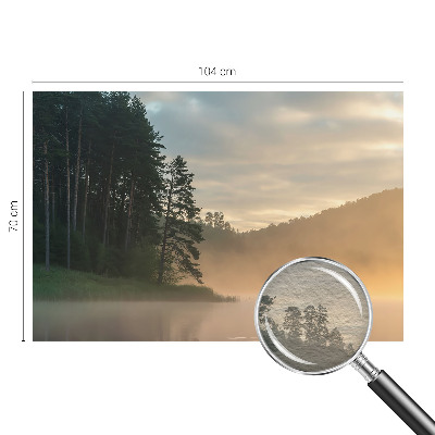 Wall mural with a foggy morning landscape