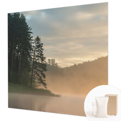 Wall mural with a foggy morning landscape