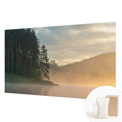 Wall mural with a foggy morning landscape