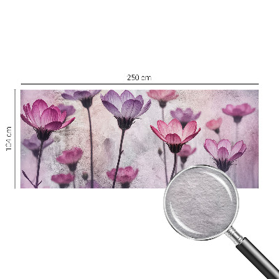 Photo wall mural with a pastel flower design