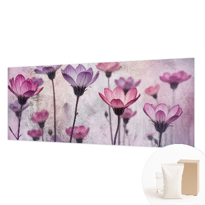 Photo wall mural with a pastel flower design