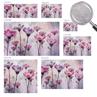 Photo wall mural with a pastel flower design