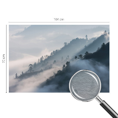 Wall mural for bedroom with a foggy landscape design