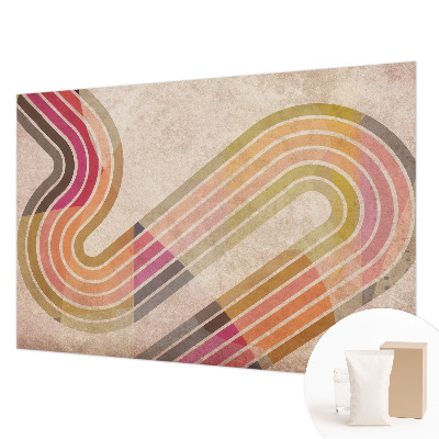 Wall mural for living room with a geometric line design