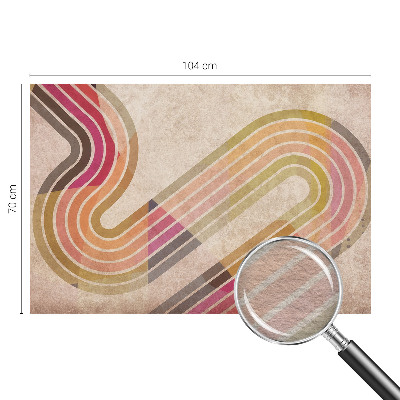 Wall mural for living room with a geometric line design