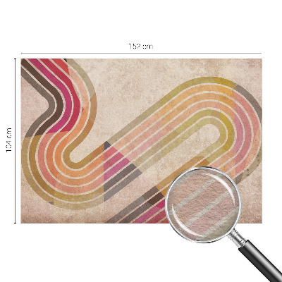 Wall mural for living room with a geometric line design