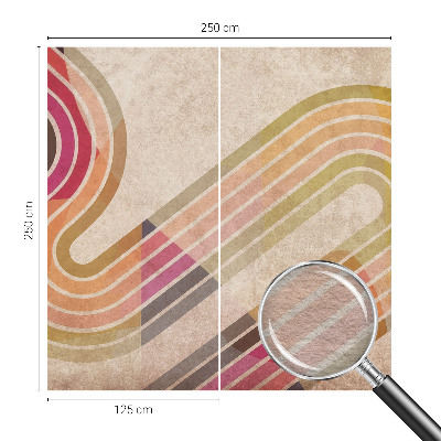 Wall mural for living room with a geometric line design
