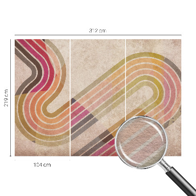 Wall mural for living room with a geometric line design