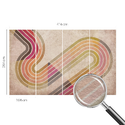 Wall mural for living room with a geometric line design