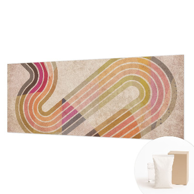 Wall mural for living room with a geometric line design
