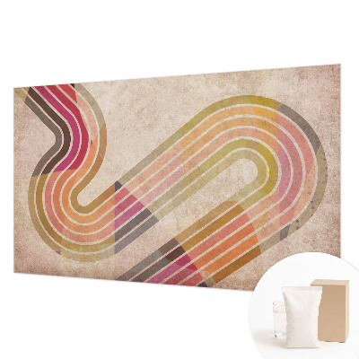 Wall mural for living room with a geometric line design