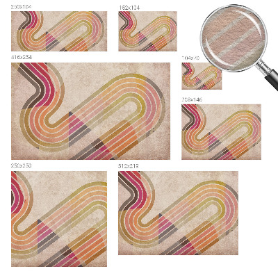 Wall mural for living room with a geometric line design