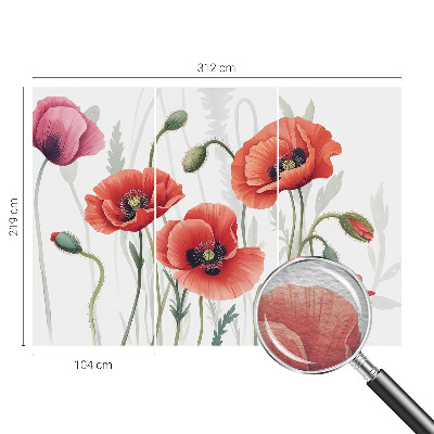 Large wall mural Red poppies