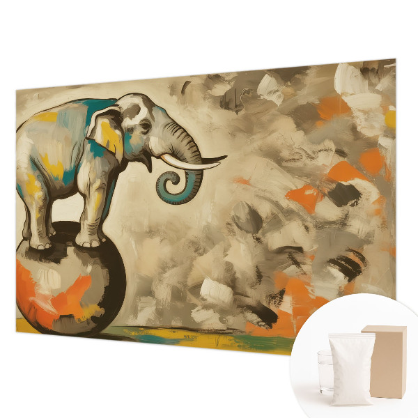 Custom size wall mural with an abstract elephant design