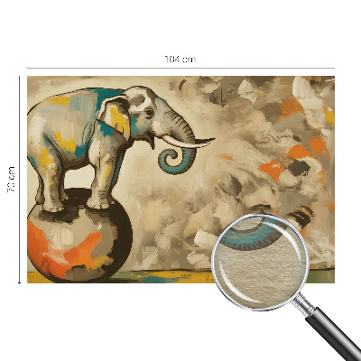Custom size wall mural with an abstract elephant design