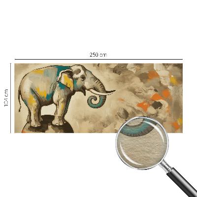 Custom size wall mural with an abstract elephant design