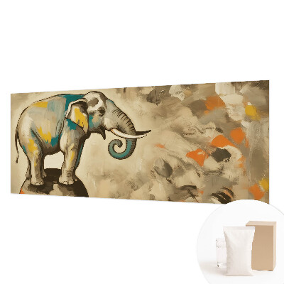 Custom size wall mural with an abstract elephant design