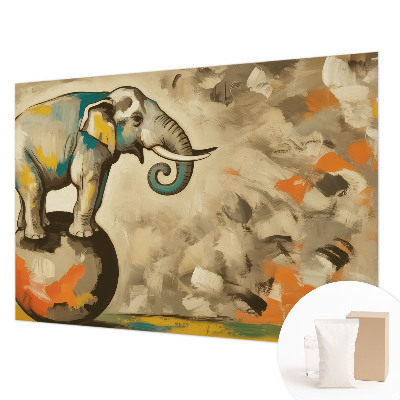 Custom size wall mural with an abstract elephant design