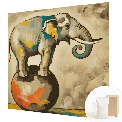 Custom size wall mural with an abstract elephant design