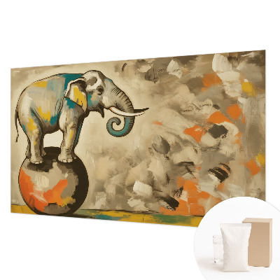 Custom size wall mural with an abstract elephant design