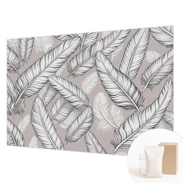 Modern wall mural with a subtle feather pattern