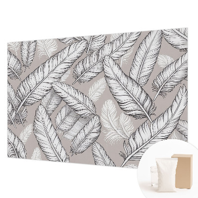 Modern wall mural with a subtle feather pattern