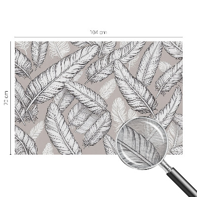 Modern wall mural with a subtle feather pattern