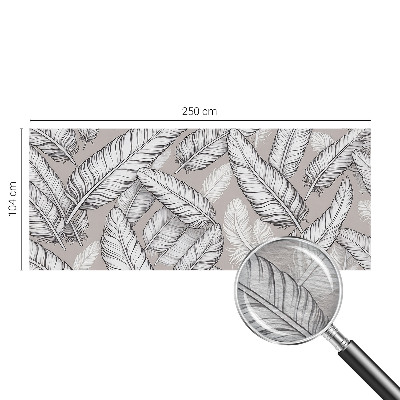 Modern wall mural with a subtle feather pattern