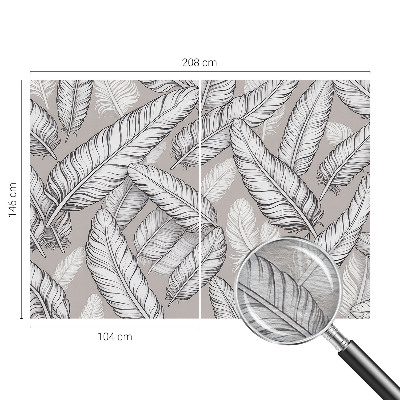 Modern wall mural with a subtle feather pattern