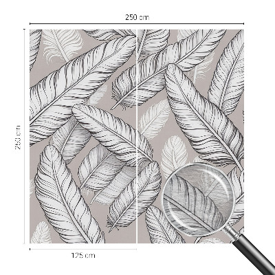 Modern wall mural with a subtle feather pattern