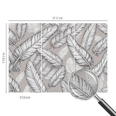 Modern wall mural with a subtle feather pattern