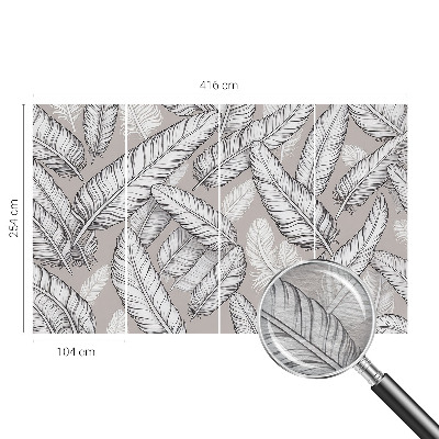 Modern wall mural with a subtle feather pattern