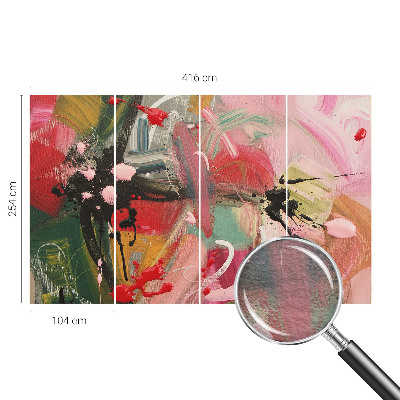 Modern wall mural for bedroom with a colorful chaotic abstract design