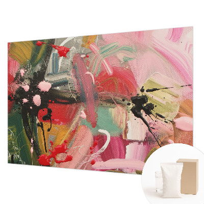 Modern wall mural for bedroom with a colorful chaotic abstract design