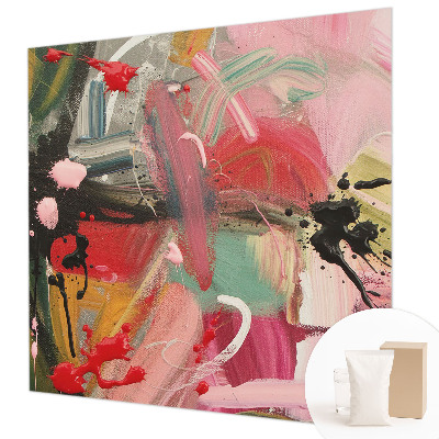 Modern wall mural for bedroom with a colorful chaotic abstract design