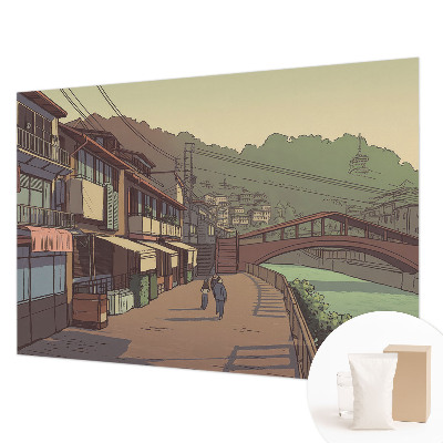 Modern wall mural for living room with a pastel landscape motif