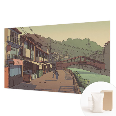 Modern wall mural for living room with a pastel landscape motif