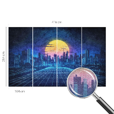 Premium wall mural featuring a futuristic landscape, ideal for bedroom decor
