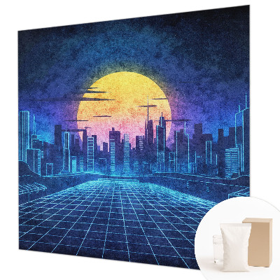 Premium wall mural featuring a futuristic landscape, ideal for bedroom decor