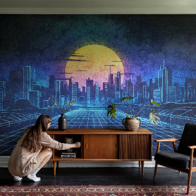 Premium wall mural for bedroom Futuristic landscape