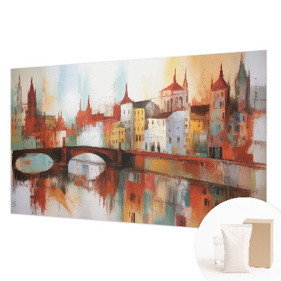 High quality wall mural wallpaper featuring a city landscape design