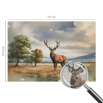 Decorative wall mural for living room featuring a majestic deer motif