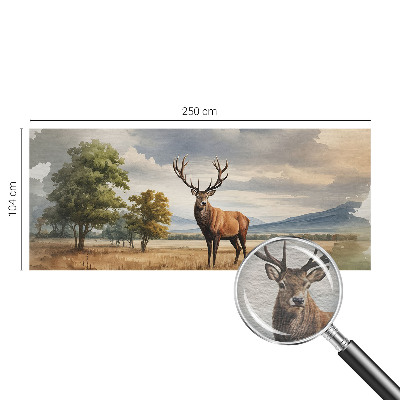Decorative wall mural for living room featuring a majestic deer motif