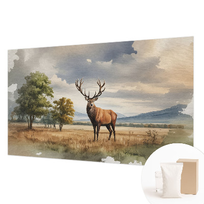 Decorative wall mural for living room featuring a majestic deer motif