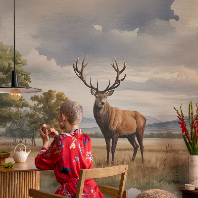 Decorative wall mural for living room Majestic deer